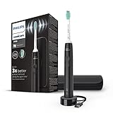Philips Sonicare 3100 Cepillo Dental Eléctrico Sónico con Estuche de Viaje, Sensor de Presión, Temporizador, Negro, HX3673/14