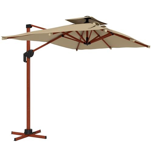 Outsunny Sombrilla de Jardín 300x198x252 cm Parasol...