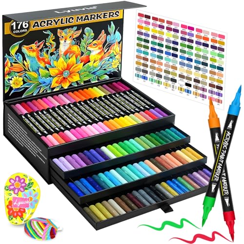 Lyuvie 176 Colores Rotuladores Acrilicos Set