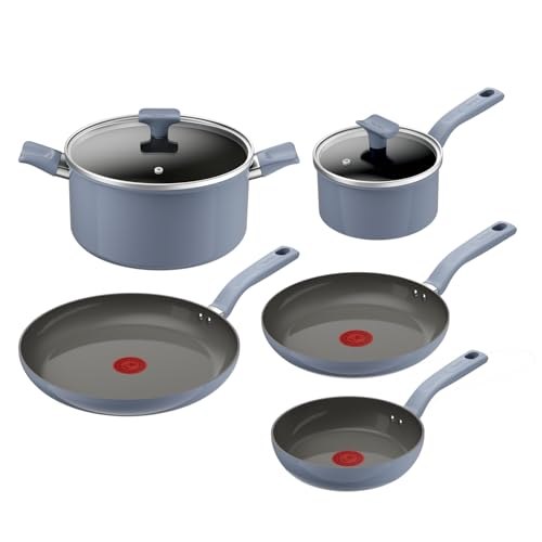 Tefal Cera Color On - Juego de 3 sartenes de 20/24/28 cm +...