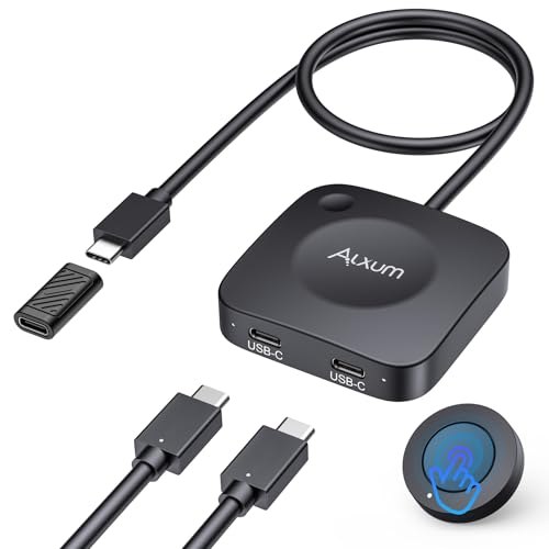 Alxum Conmutador USB-C Unidireccional 20 Gbps para 2...