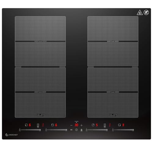 AMZCHEF placa induccion con dos zonas flexibles
