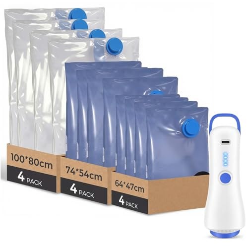 Raplink Paquete de 12 bolsas de almacenamiento al vacío (4 de...