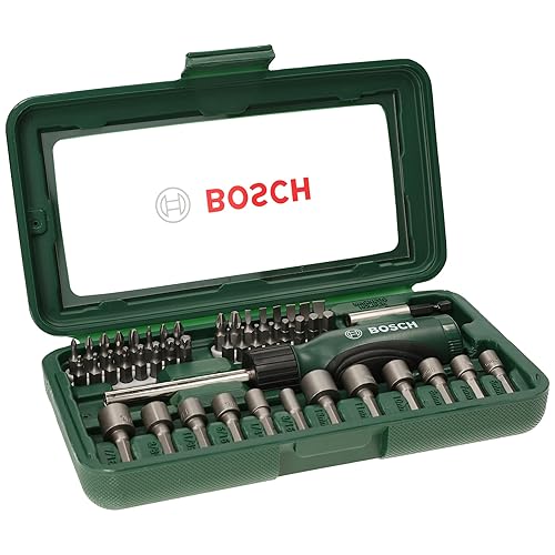 Bosch Set de 46 unidades para atornillar con atornillador manual (accesorios para taladro atornillador), Colores Surtidos
