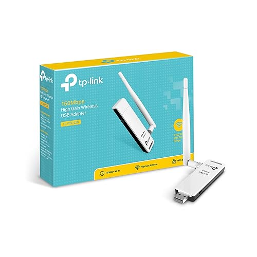 TP-Link TL-WN722N - Adaptador Wi-Fi USB inalámbrico, N 150 Mbps, Antena Externa 4 dBi, botón WPS, Compatible con Raspberry...