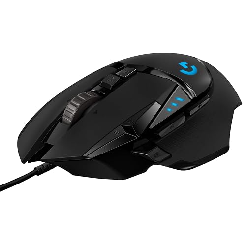 Logitech G G502 Hero Ratón Gaming con Cable Alto Rendimiento | Captor HERO 25K, 25,600 DPI, RGB, Peso Personalizable, 11 B...