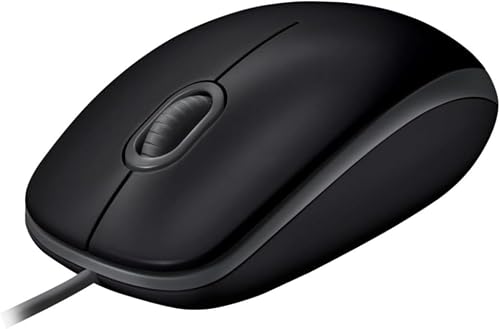Logitech B110 Wired USB Mouse | Botones silenciosos, diseño cómodo de uso completo, ambidiestro PC / Mac / Laptop - Gris