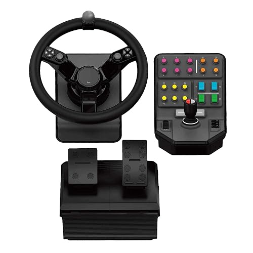 Logitech G Saitek Paquete de Equipo Pesado | Volante 900 Grados, +38 Botones Asignables, Dos Palancas Analógicas, USB, PC/...