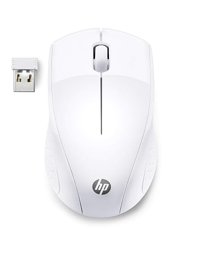 HP 220 - Ratón Inalámbrico (1600 PPP, 2 Botones y una Rueda de Desplazamiento, Tecnología LED Azul, Batería 15 Meses Durac...