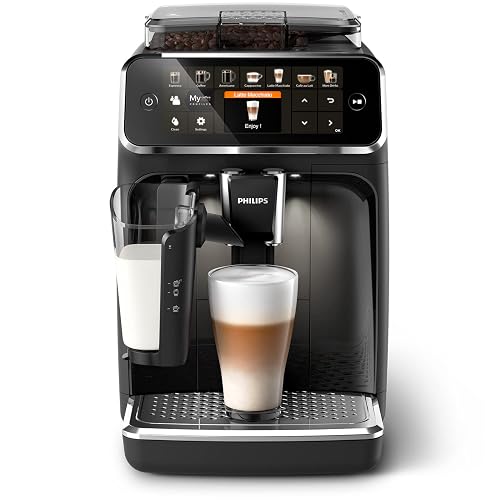 Philips Serie 5400 Cafetera Superautomática - Sistema de Leche LatteGo, 12 Variedades de Café, Pantalla Intuitiva, 4 Perfi...