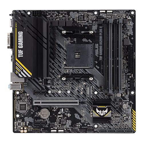 ASUS TUF Gaming A520M-PLUS II - Placa Base de Gaming Micro-ATX (AMD A520 Ryzen AM4 con Soporte M.2, Puertos USB 3.2 Gen. ...