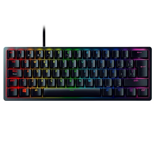 Razer Huntsman Mini (Purple Switch) - Teclado Gaming, compacto para juegos del 60% con interruptores opto-mecánicos (tapas...