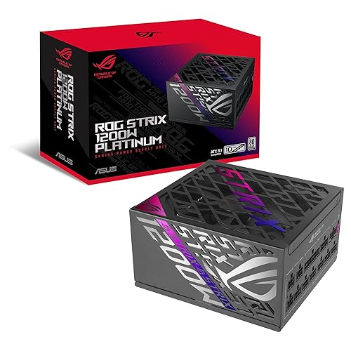 ASUS ROG Strix 1200W Platinum - Fuente de alimentación Totalmente Modular, 80 Plus Platinum, ATX 3.1, GAN MOSFET, GPU-Firs...