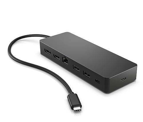 HP Docking Station USB- C Multipuerto Universal - (HDMI 2.0, DisplayPort 1.2, 2 Puertos Tipo A y Suministro de energía US...