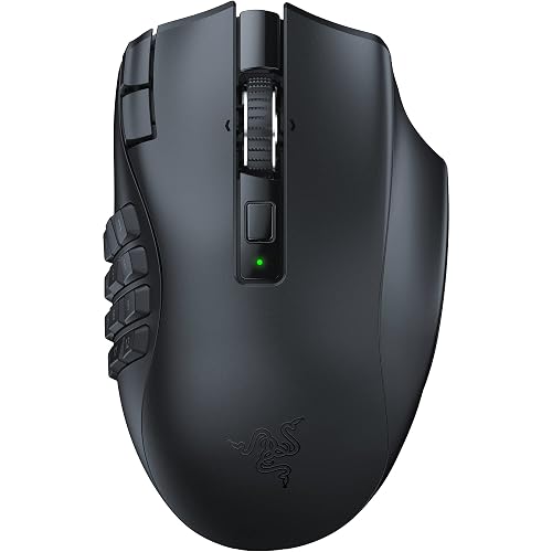 Razer Naga V2 HyperSpeed - Ratón Inalámbrico Ergonómico para Juegos MMO, 19 Botones Programables, Hyperspeed, hasta 250 Ho...