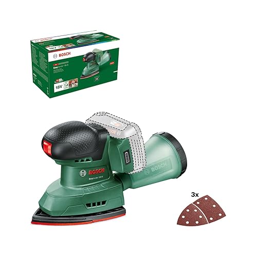 Bosch multilijadora a batería EasySander 18V-8 (sin batería; sistema de 18 voltios; para bricolaje en madera; con 3 hojas ...