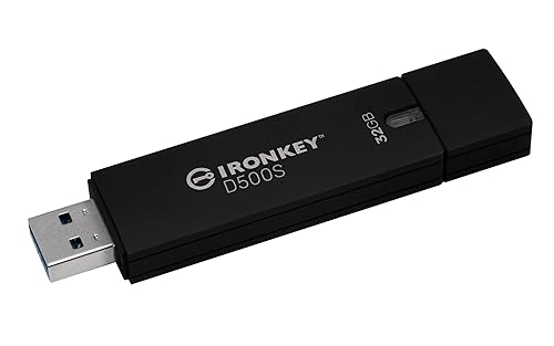 Kingston IronKey D500S Unidad Flash USB cifrada por hardware 32GB FIPS 140-3 Lvl 3 (Pendiente) AES-256 - IKD500S/32GB