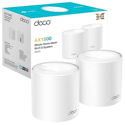 [Nuevo] TP-Link Deco X1500 (2-Pack) - Sistema WiFi 6 Mesh IA, AX1500 Doble Banda 2.4 GHz/5 GHz, Cobertura hasta 360 m2, 3X...