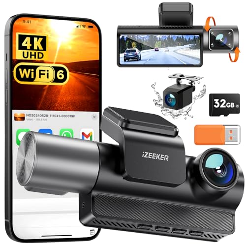 iZEEKER 3 Canales 4K Dashcam con Tarjeta de 32GB GRATIS