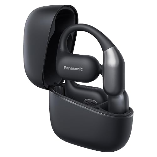 Panasonic RB-F10DE-K Auriculares Inalámbricos de Oído Abierto Sport Deportivos para Running y Fitness, con Micrófono ENC, ...