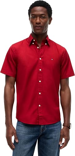 Tommy Hilfiger Camisa de Popelín para Hombre Flex Poplin Manga Corta