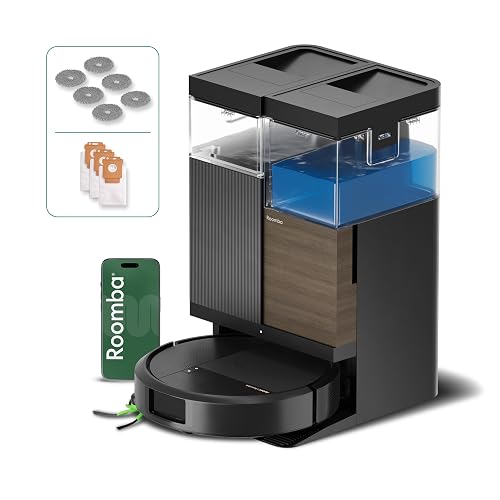 iRobot Roomba Plus 576 Combo y Base AutoWash multifunción, 25KPa, Mopas DualClean PerfectEdge, Lavado/Secado Calor, IA, Pr...