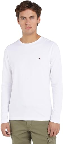 Tommy Hilfiger Camiseta de Manga Larga para Hombre Stretch Slim Fit Algodón