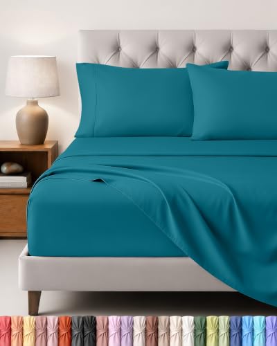 Utopia Bedding Juego de Sabanas 4 Piezas, 135x190cm, Azul Vaquero